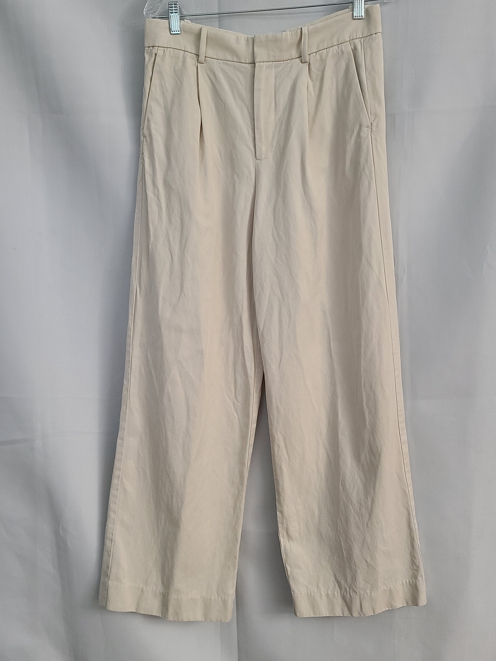 Madewell Sz 4 Ivory Wide Leg Office Work Neutral Minimalist Capsule Trouser Pant